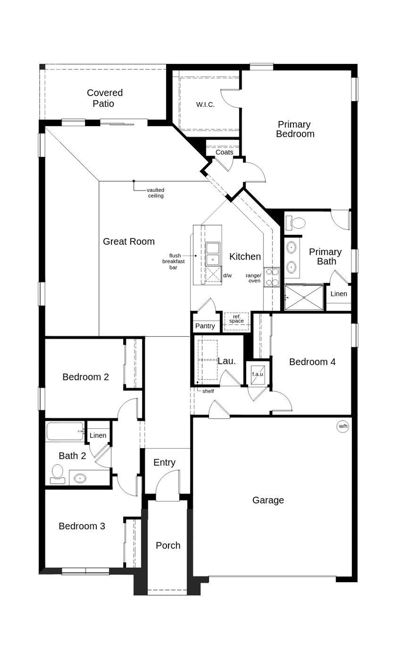 2D floor plan layout of this home in The Preserve at Legends Pointe II, Hudson, FL (Image 2).