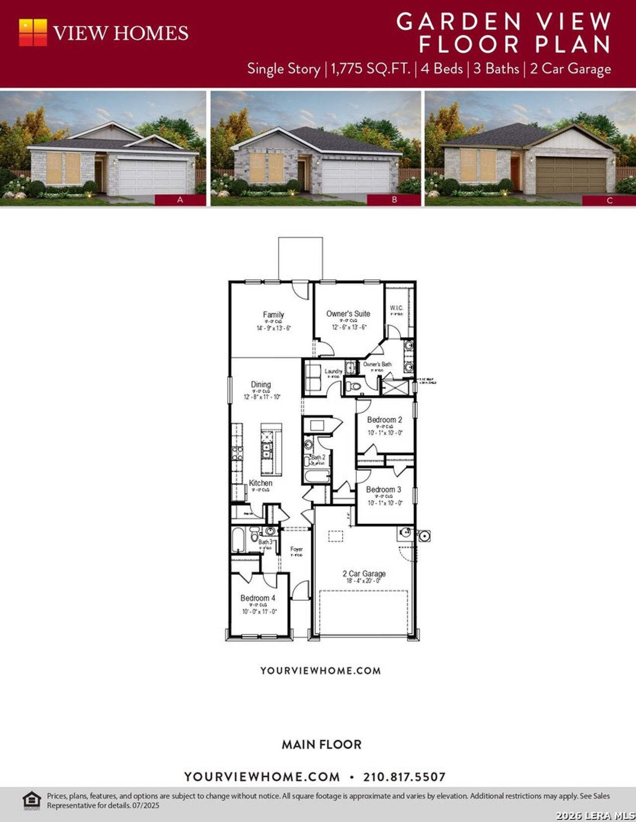 2D floor plan layout of this home in Weston Oaks, San Antonio, TX (Image 2).
