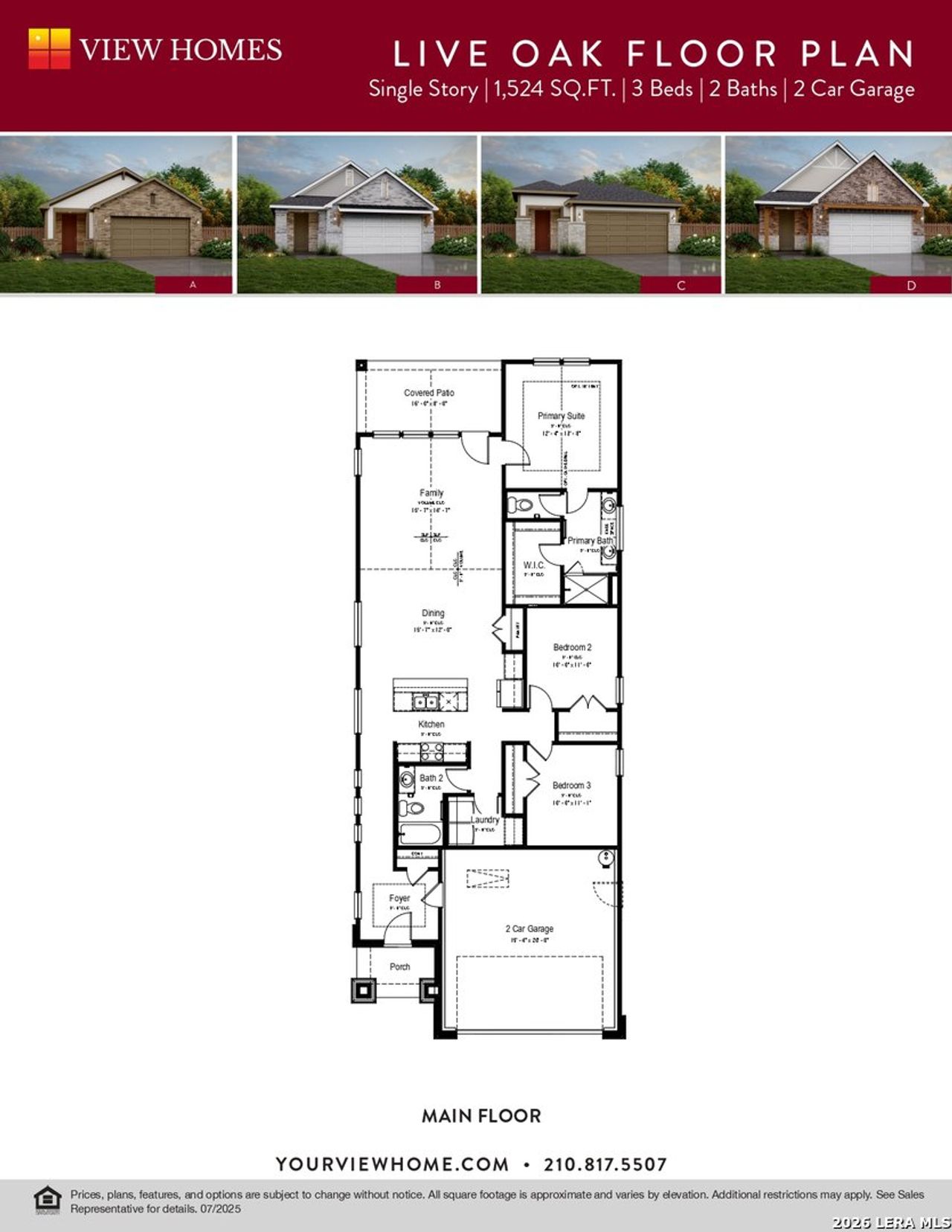 2D floor plan layout of this home in Talley Fields, San Antonio, TX (Image 2).
