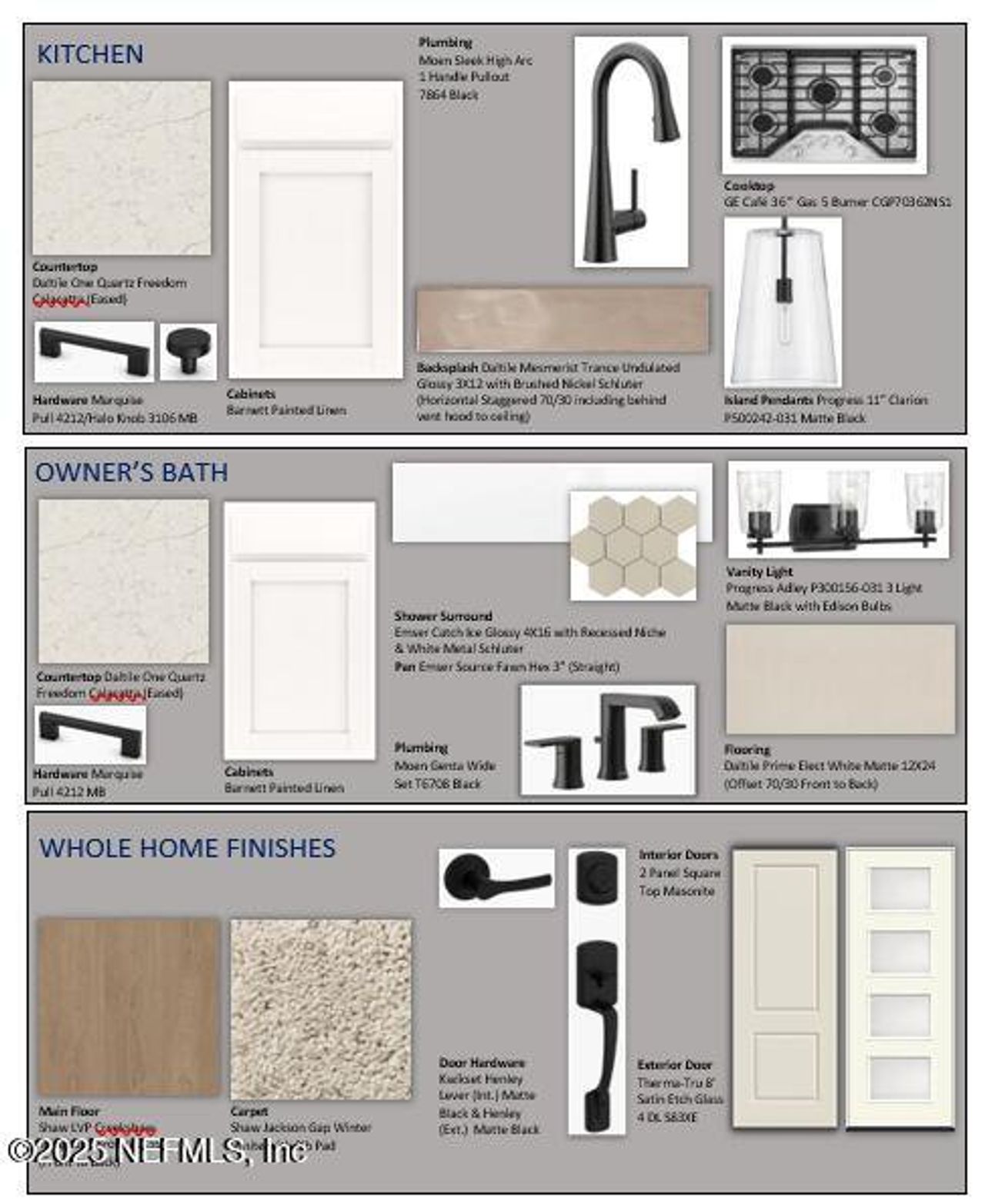 Sample of building materials used in homes in Crosswinds 40’, Ponte Vedra (Image 2).