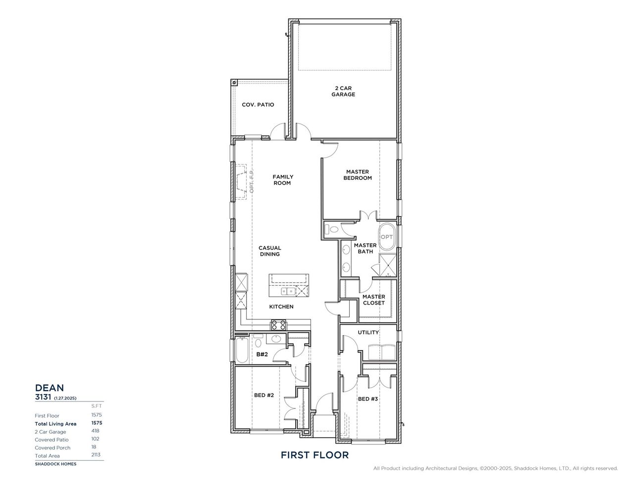 2D floor plan layout of this home in Cottages of Celina, Celina, TX (Image 2).