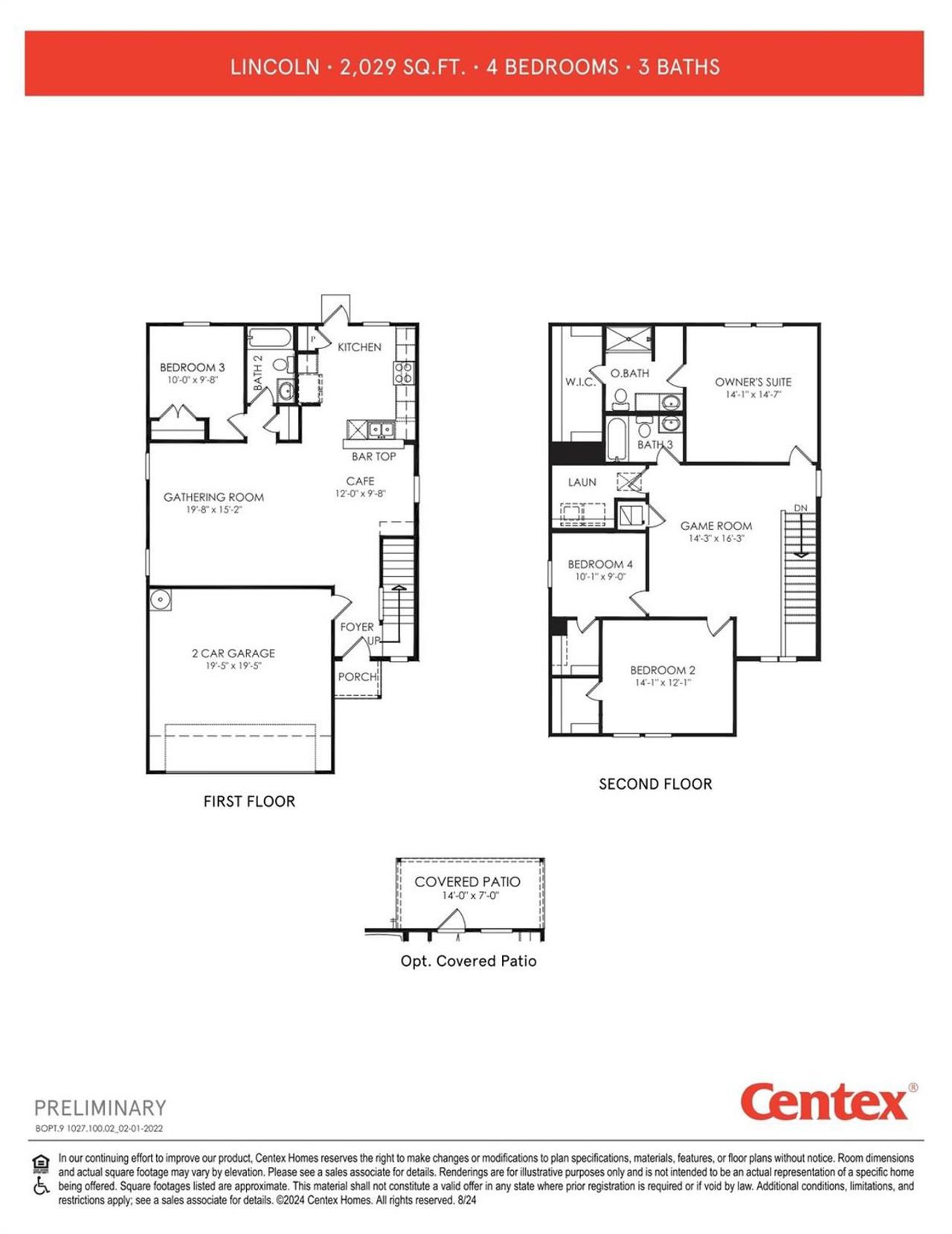 2D floor plan layout of this home in Decker Farms, Tomball, TX (Image 2).