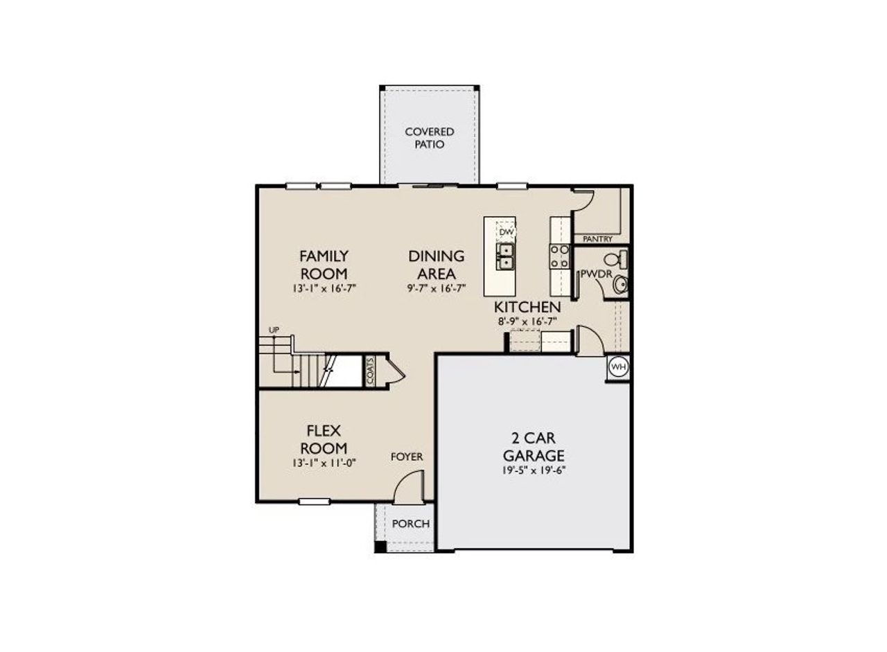 2D floor plan layout of this home in Ascent at Arbor Ridge, La Vergne, TN (Image 2).