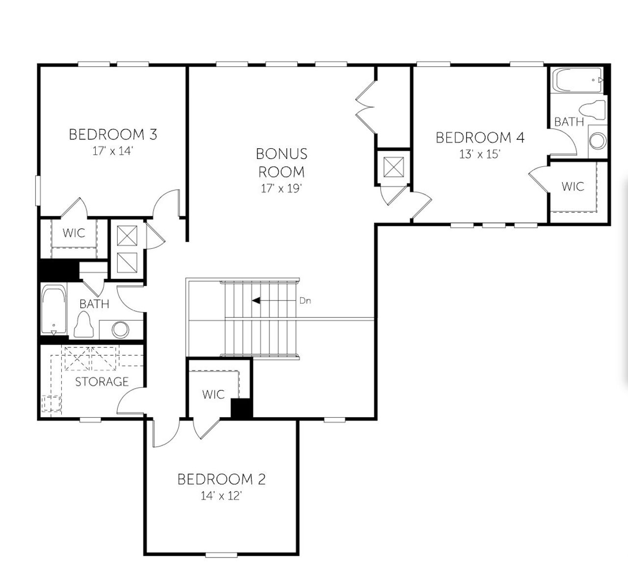 2D floor plan layout of this home in Palms at Windermere, Windermere, FL (Image 2).