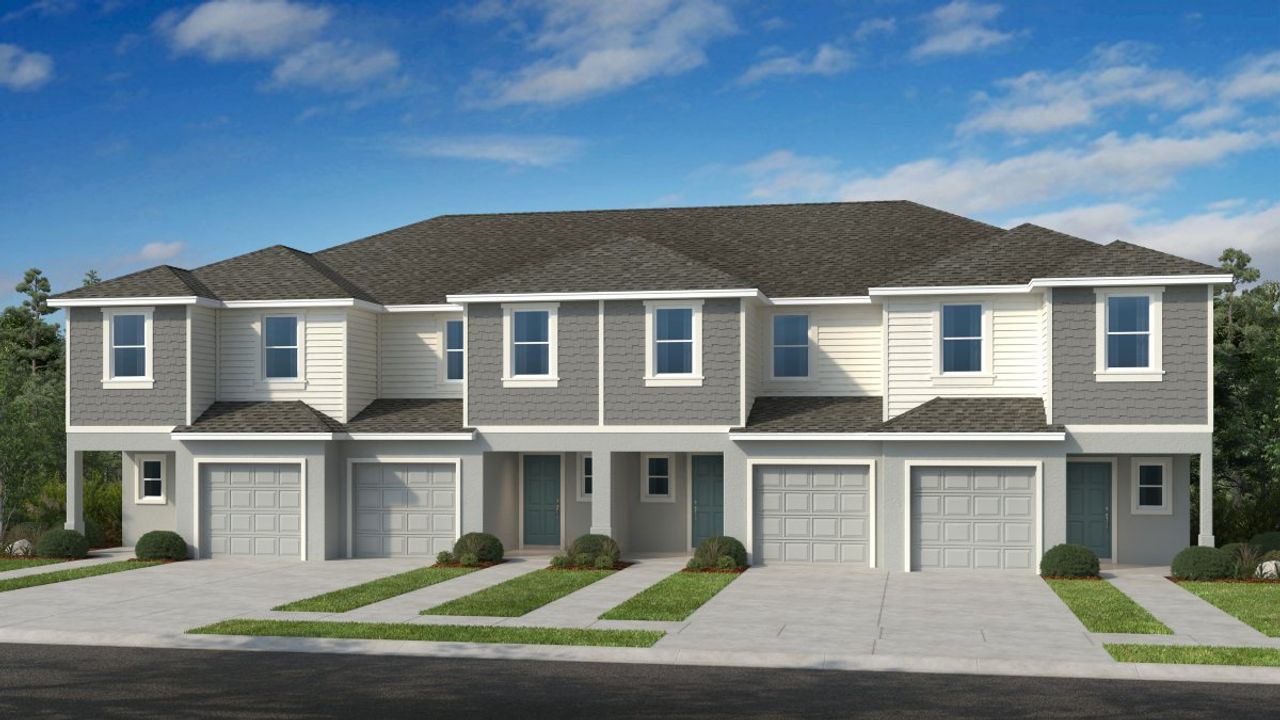 Representative exterior photo of a completed home built from the Pelican by Taylor Morrison in Waterstone Townhomes, Groveland, FL (Image 2).