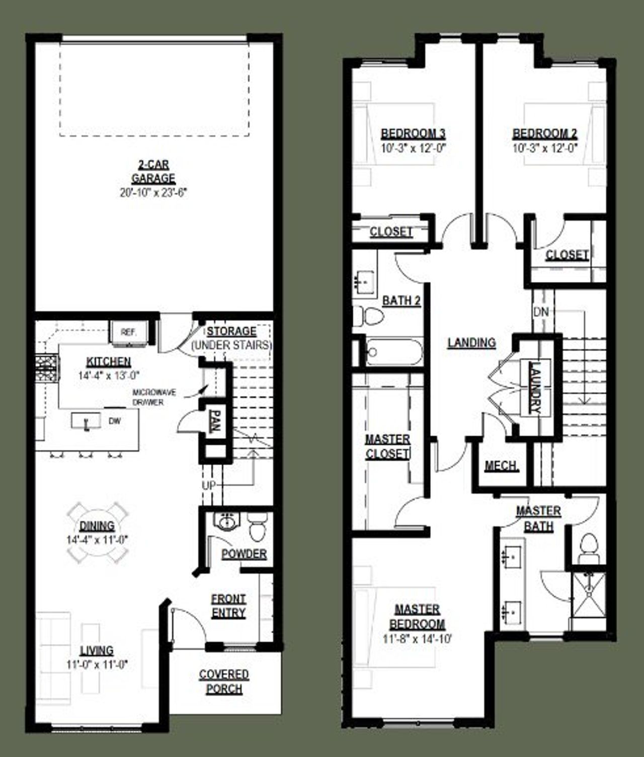 2D floor plan layout for the Sequoia by Black Timber Builders in Kechter Farm, Fort Collins, CO (Image 2).