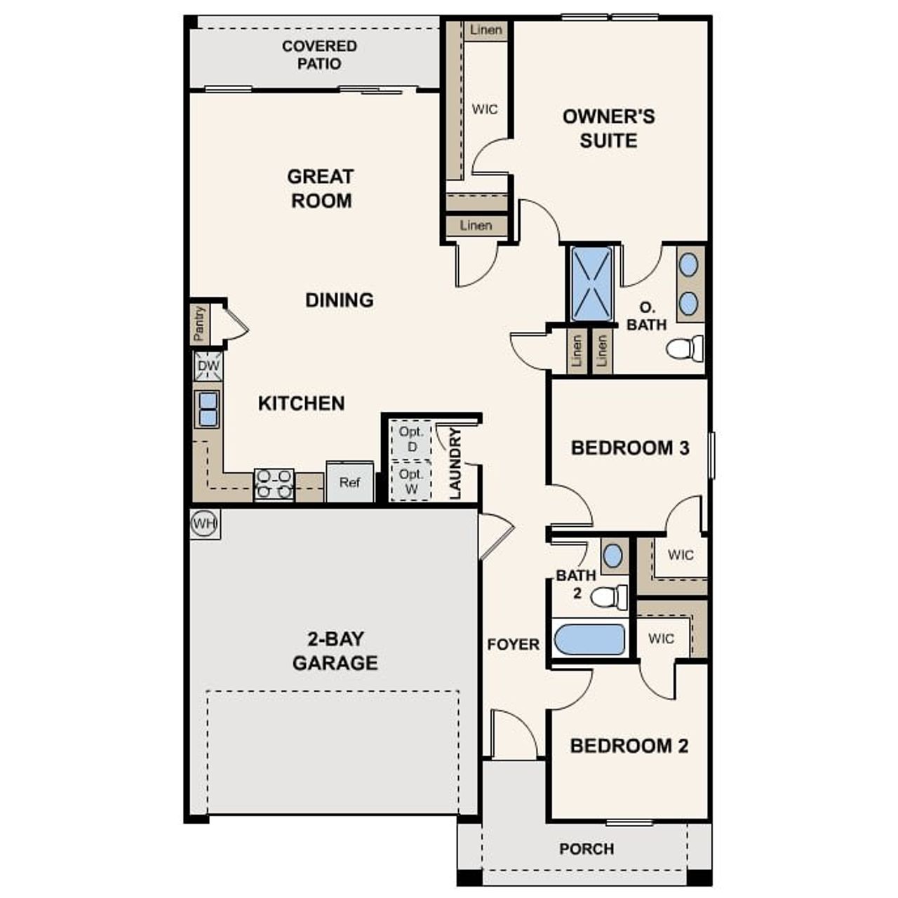 2D floor plan layout for the Belmont by Century Complete in Arroyo Vistas Collection, Wickenburg, AZ (Image 2).