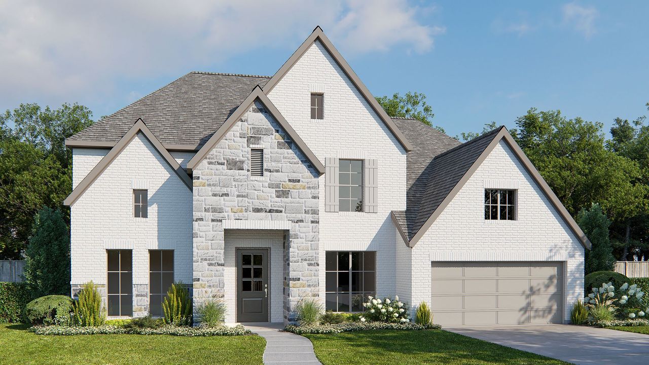 Representative exterior photo of a completed home built from the 3791P by Perry Homes in Audubon Park 70', Magnolia, TX (Image 2). Representative exterior photo of a completed home built from the 3791P by Perry Homes in Audubon Park 70', Magnolia, TX (Image 2).
