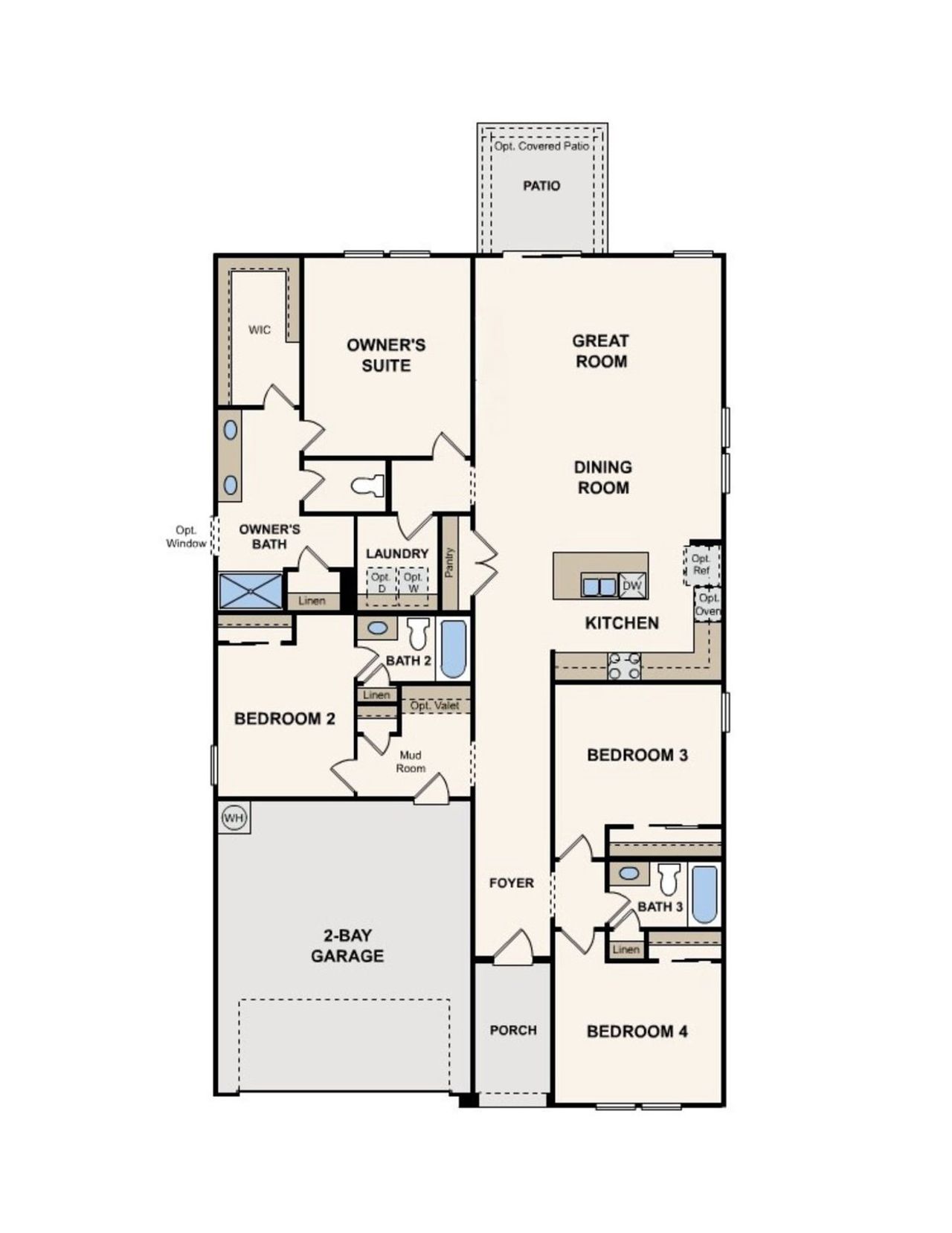 2D floor plan layout of this home in Summerwood Estates, Red Oak, TX (Image 2).