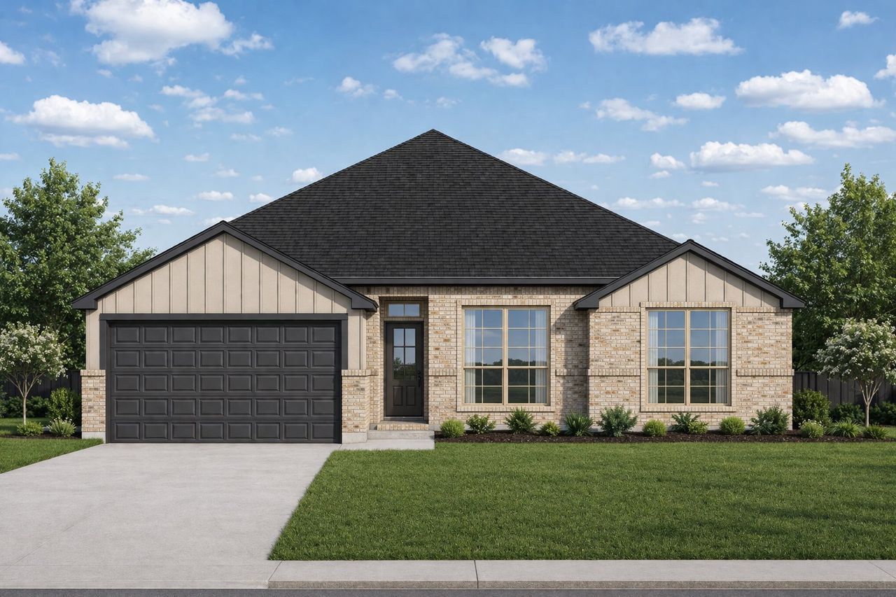 Front exterior of a new home in Stoneview, Glen Rose, TX, highlighting curb appeal (Image 2).