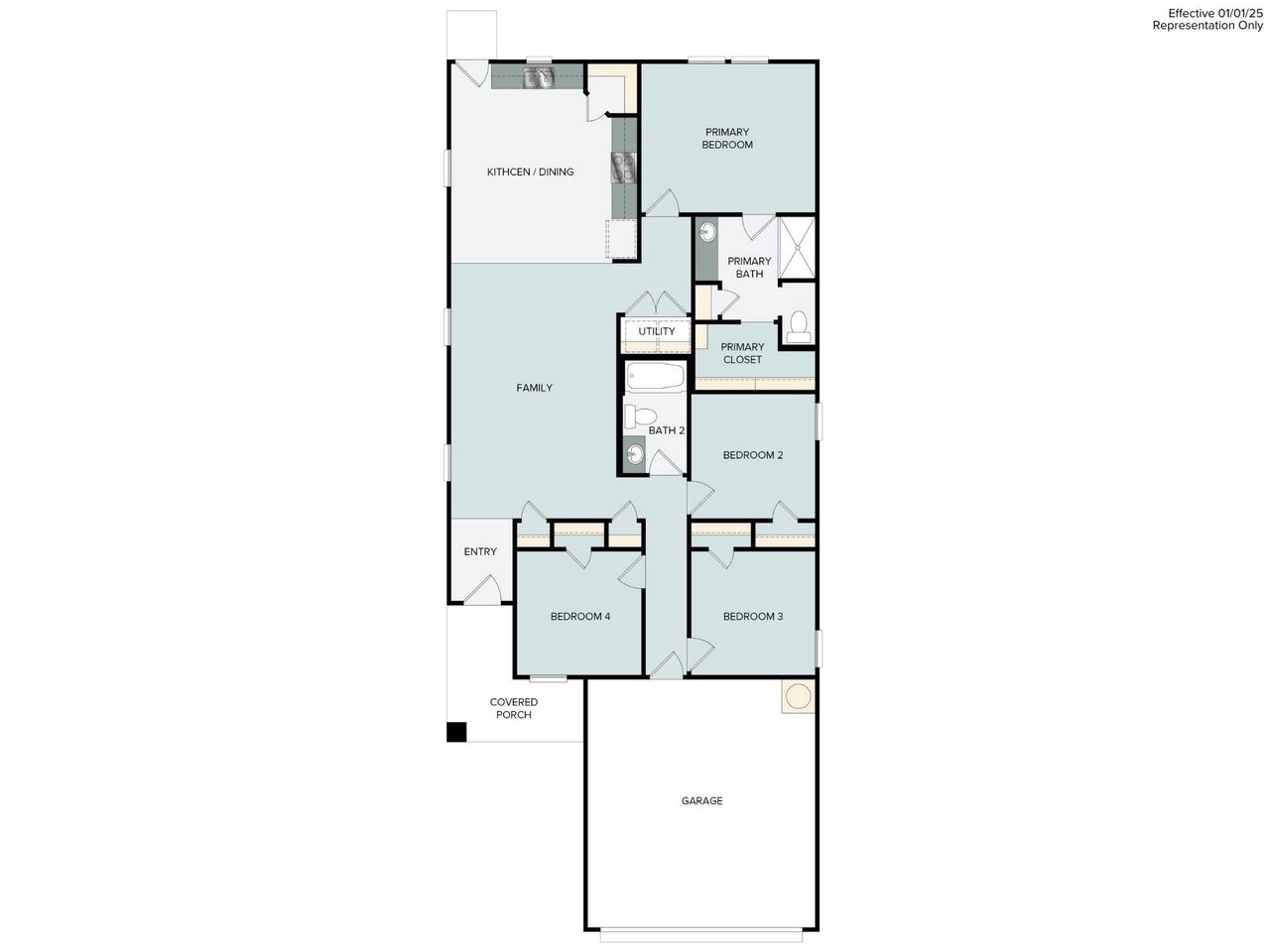 2D floor plan layout of this home in Applewhite Meadows, San Antonio, TX (Image 2).