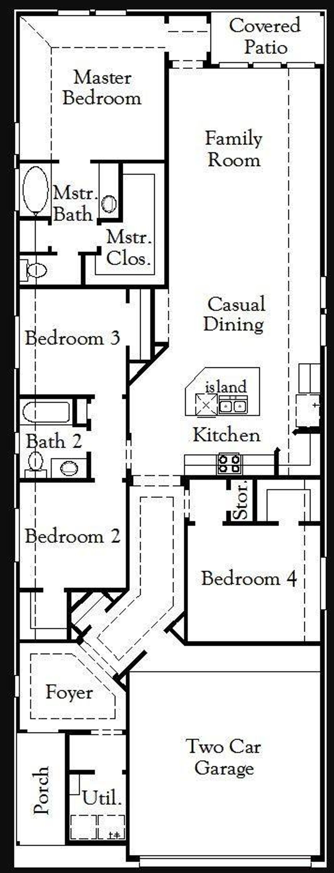 2D floor plan layout of this home in Bridgeland, Cypress, TX (Image 2).