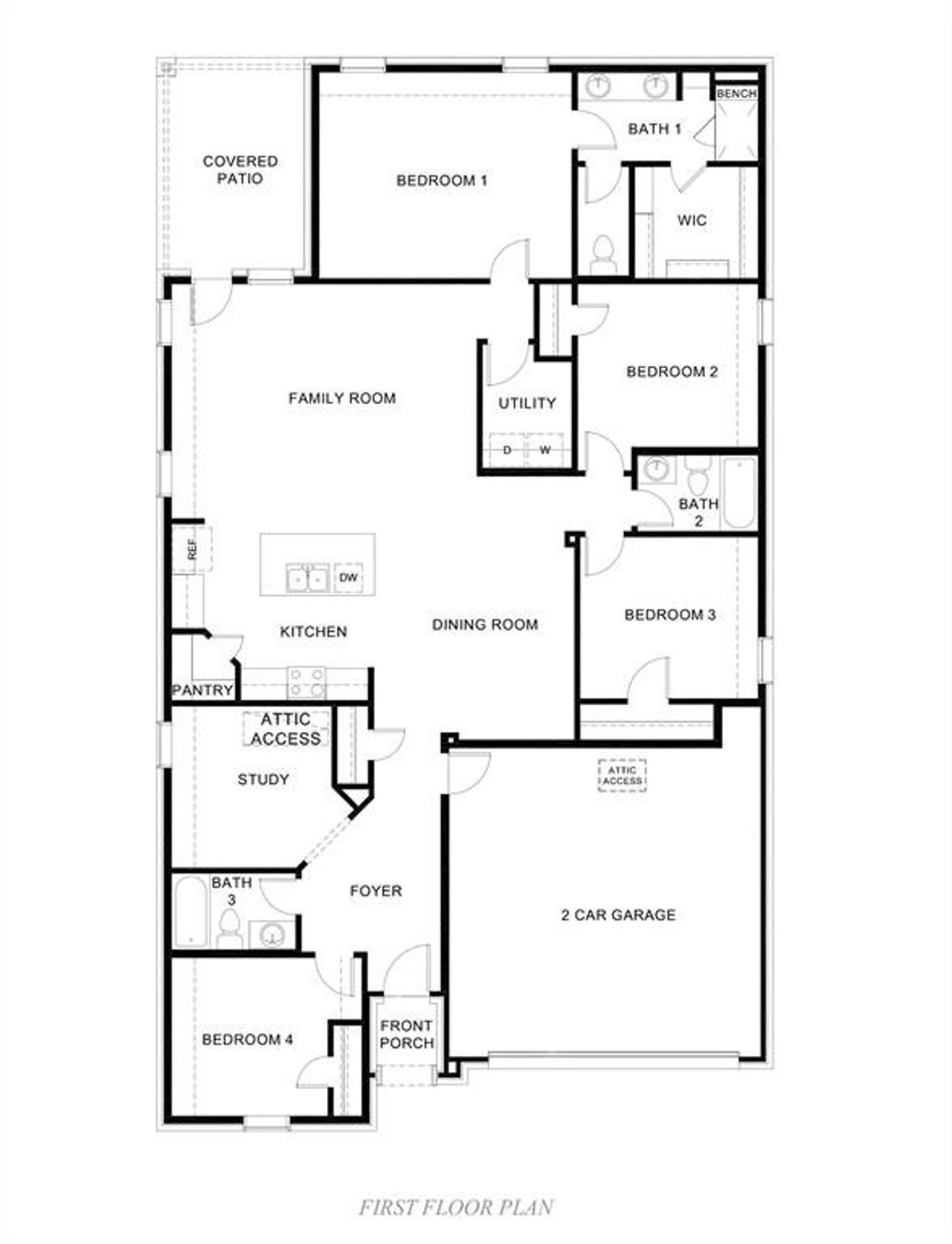 2D floor plan layout of this home in Windchime, Celina, TX (Image 2).