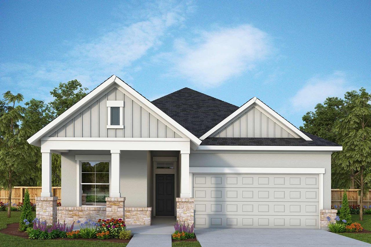 Representative exterior photo of a completed home built from the The Calaveras by David Weekley Homes in Ladera - High Point 45', San Antonio, TX (Image 2). Representative exterior photo of a completed home built from the The Calaveras by David Weekley Homes in Ladera - High Point 45', San Antonio, TX (Image 2).