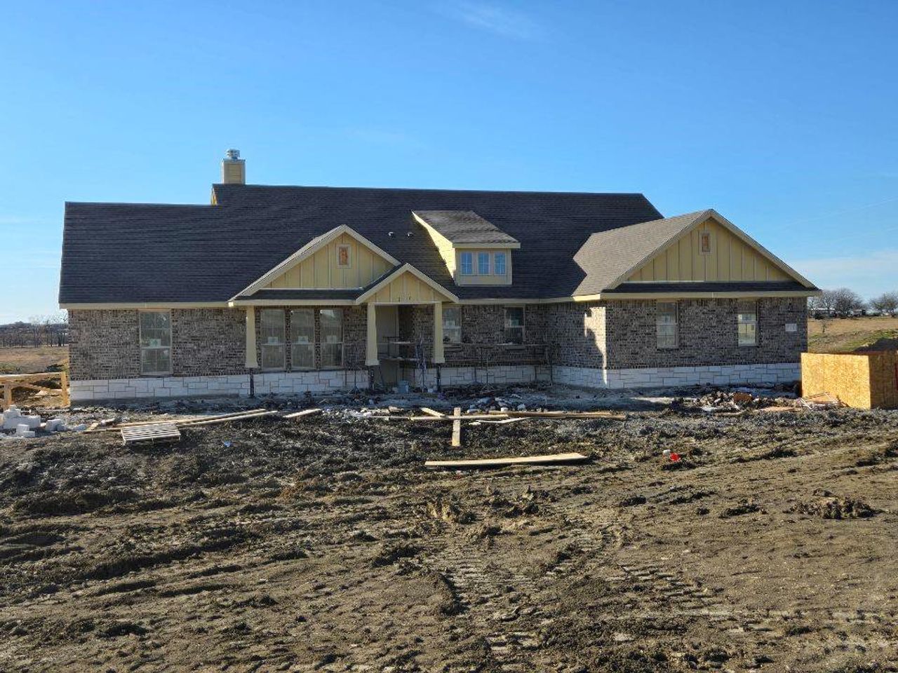 In-progress construction of a new home in Hillview Addition, Decatur, TX (Image 2). In-progress construction of a new home in Hillview Addition, Decatur, TX (Image 2).