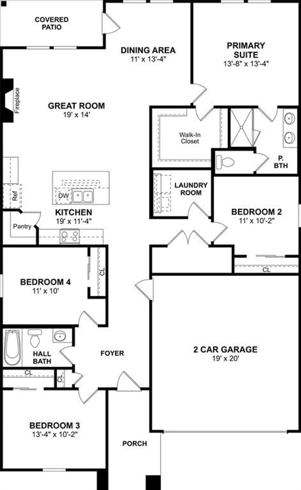 2D floor plan layout of this home in Rolling Ridge, Van Alstyne, TX (Image 2).