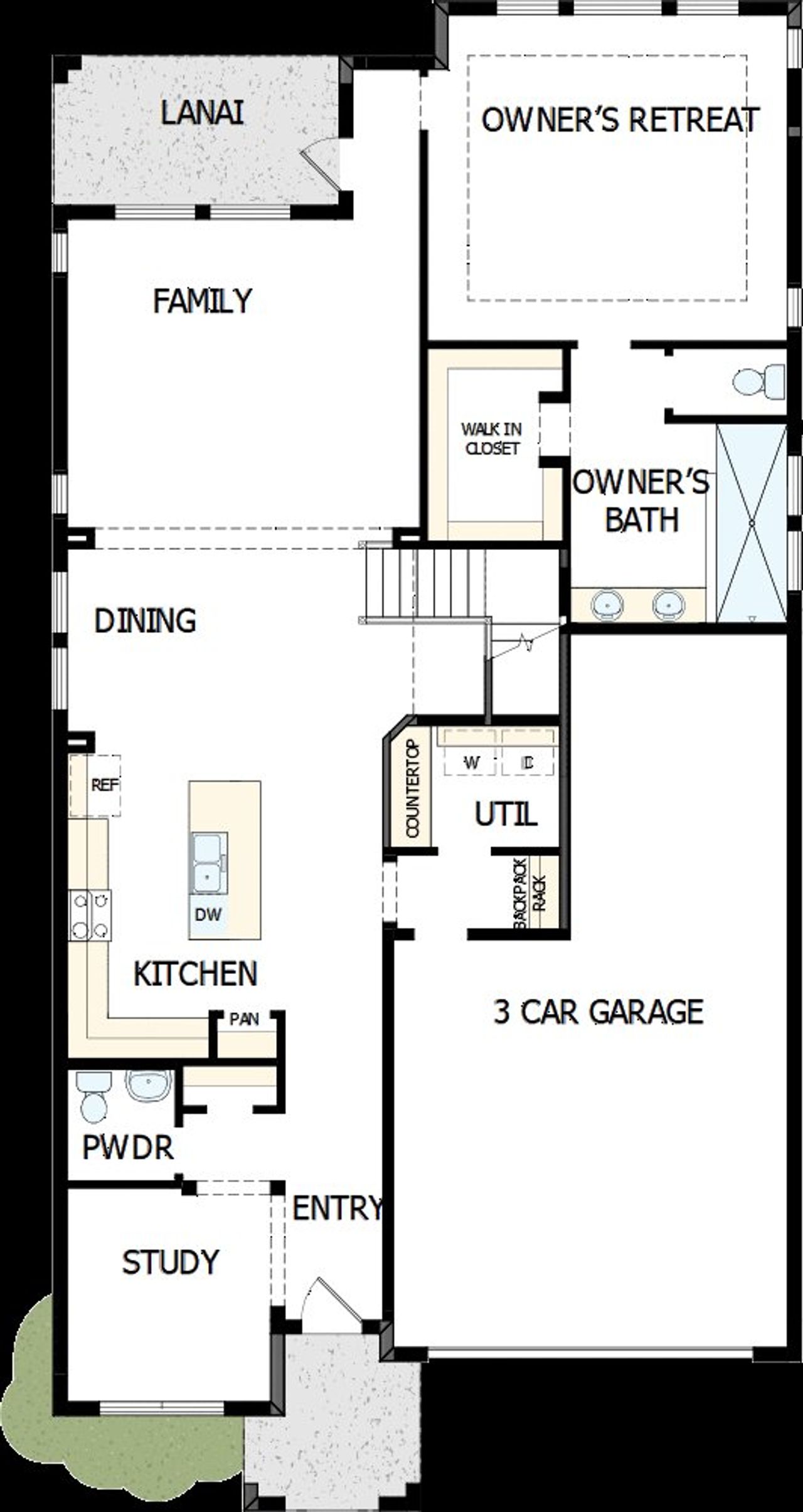 2D floor plan layout of this home in Lakeview Crossing – Tradition Series, Sarasota, FL (Image 2).