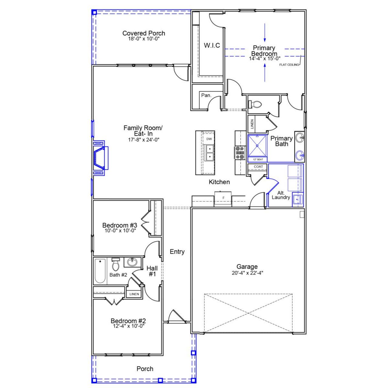 2D floor plan layout of this home in Ovation at Sweetbrier, Durham, NC (Image 2).