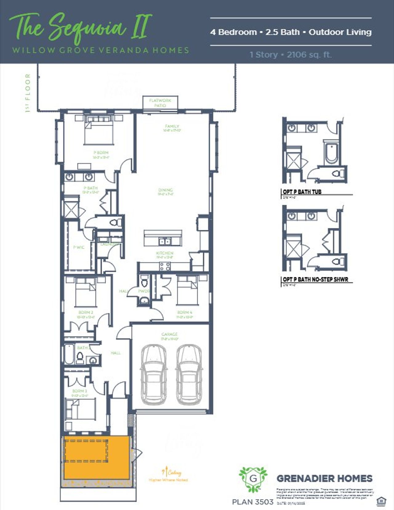 2D floor plan layout for the Sequoia II by Grenadier Homes in Willow Grove, Melissa, TX (Image 2). 2D floor plan layout for the Sequoia II by Grenadier Homes in Willow Grove, Melissa, TX (Image 2).