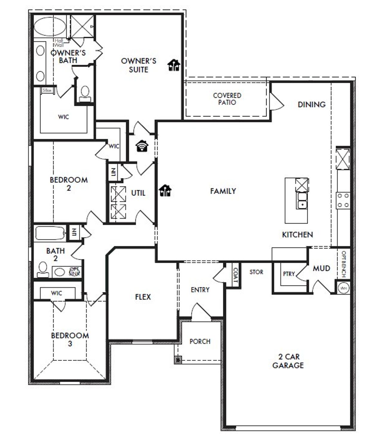 2D floor plan layout of this home in Still Water Lake, Godley, TX (Image 2).