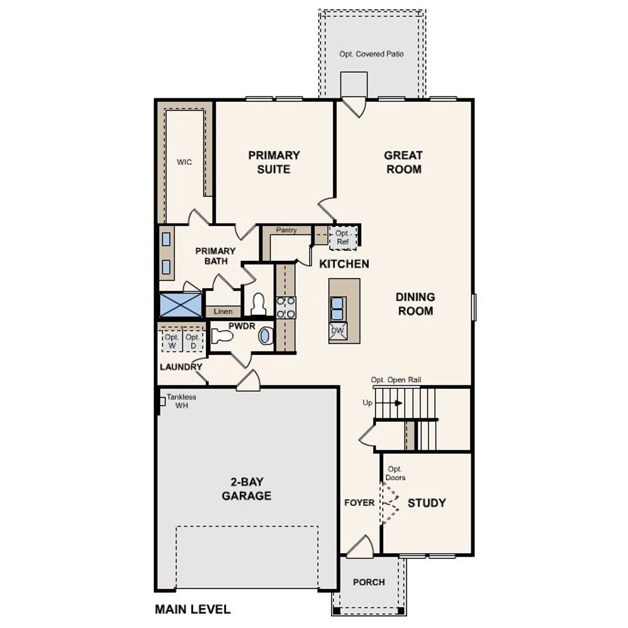 2D floor plan layout for the Norman by Century Communities in Riverwood Ranch, Angleton, TX (Image 2).