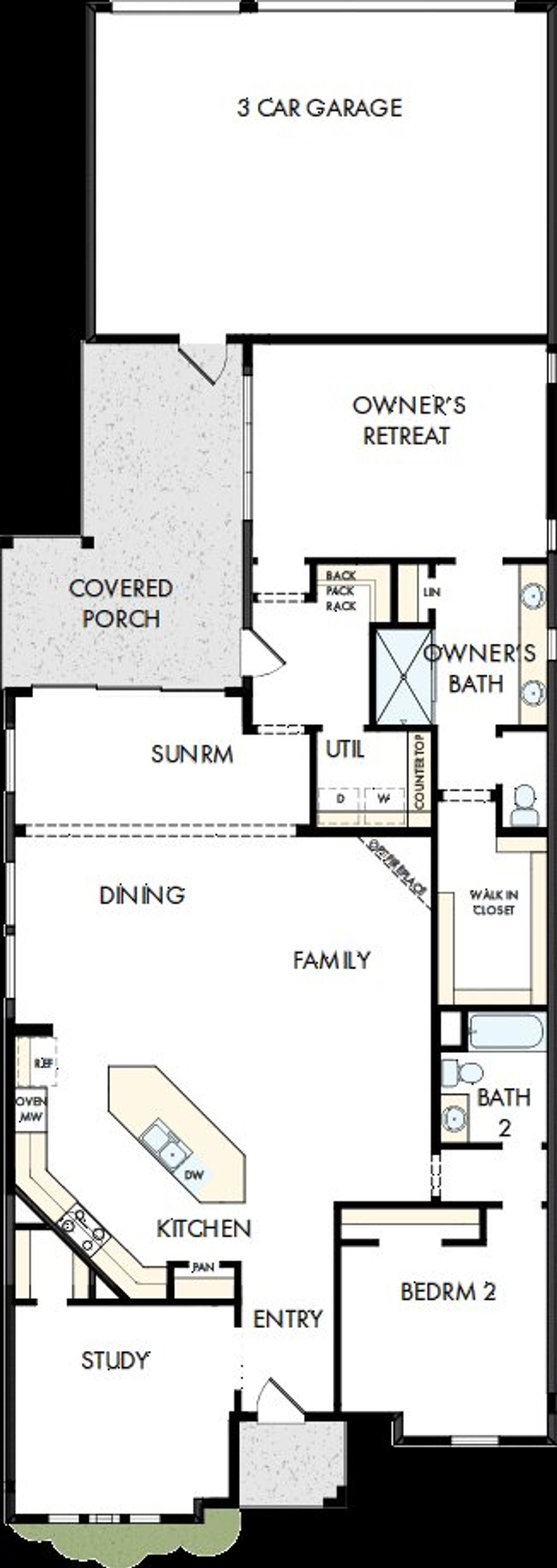 2D floor plan layout of this home in Elements at Viridian - Signature Series, Arlington, TX (Image 2).