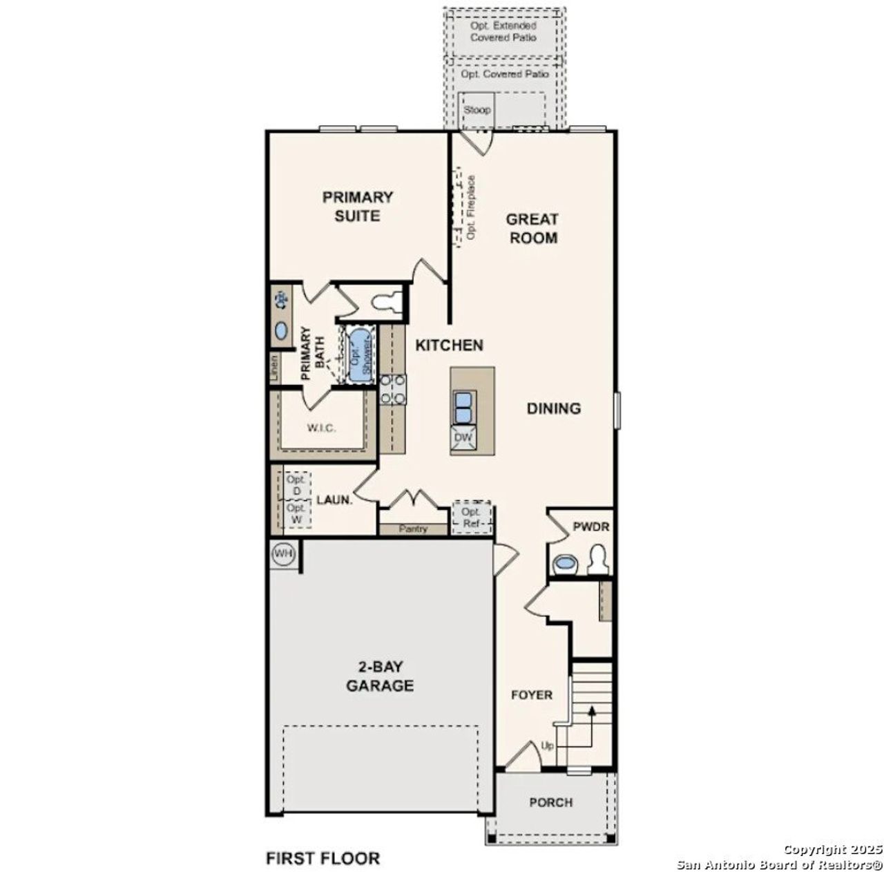 2D floor plan layout of this home in Spring Creek, San Antonio, TX (Image 2).