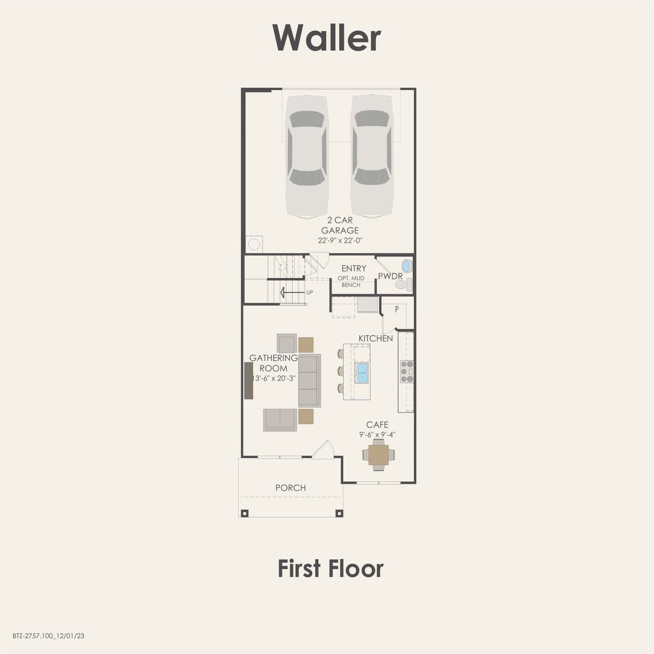 2D floor plan layout of this home in Monarch on Main, Round Rock, TX (Image 2). 2D floor plan layout of this home in Monarch on Main, Round Rock, TX (Image 2).