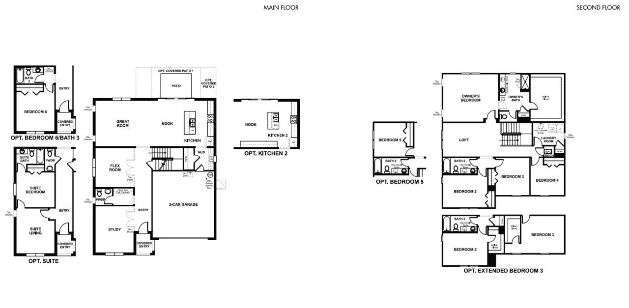 2D floor plan layout of this home in Seasons at Scenic Terrace, Lake Hamilton, FL (Image 2).