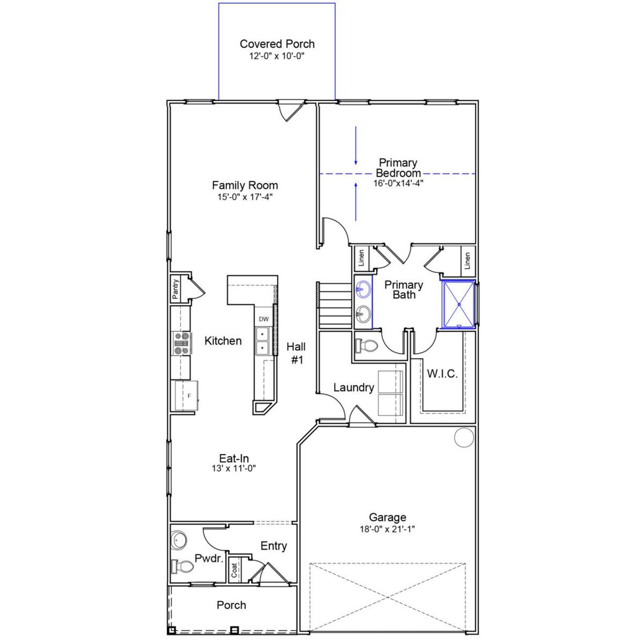 2D floor plan layout of this home in Six Oaks, Summerville, SC (Image 2).