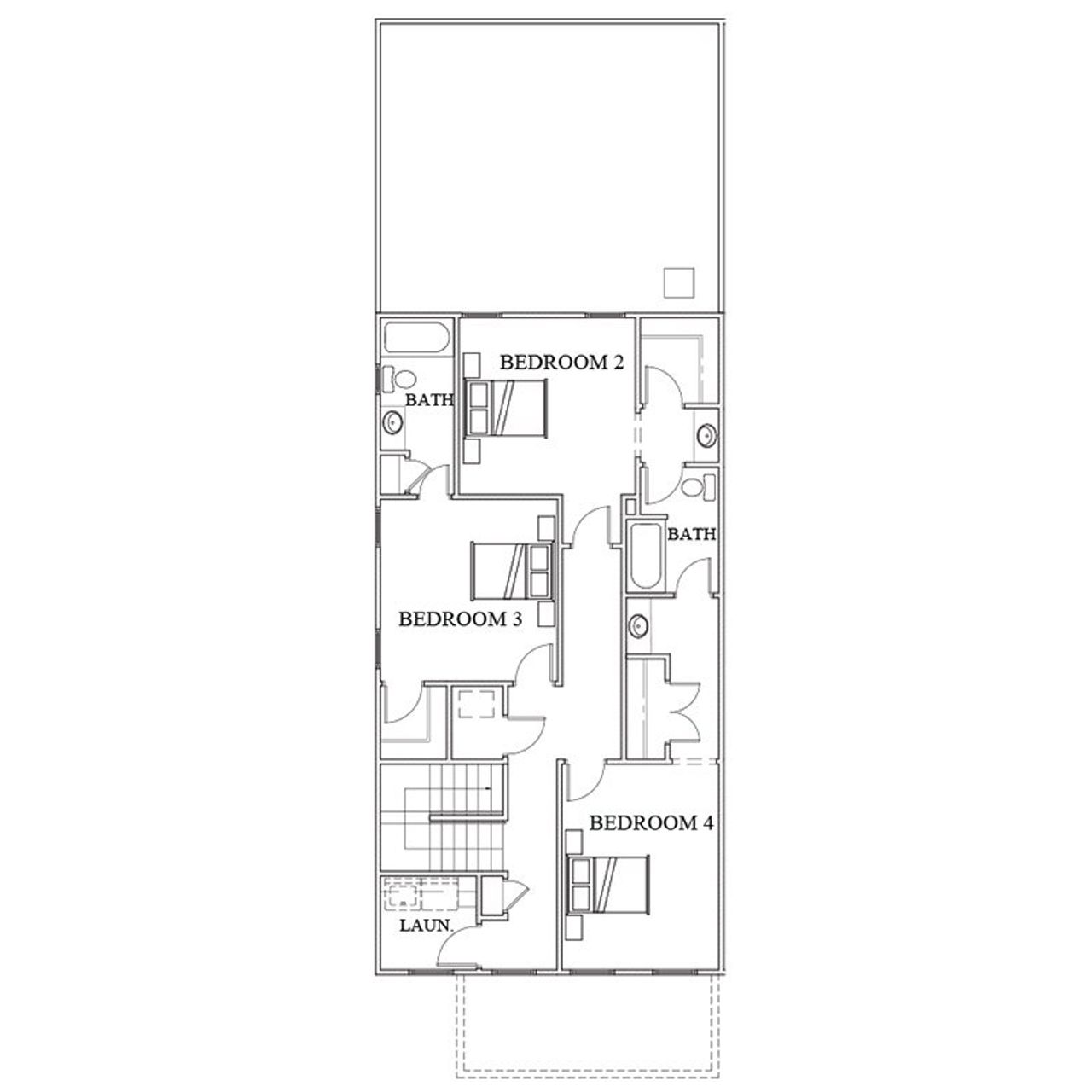 2D floor plan layout for the The Peyton by Kinglett Homes in Harmony, Auburn, GA (Image 2).