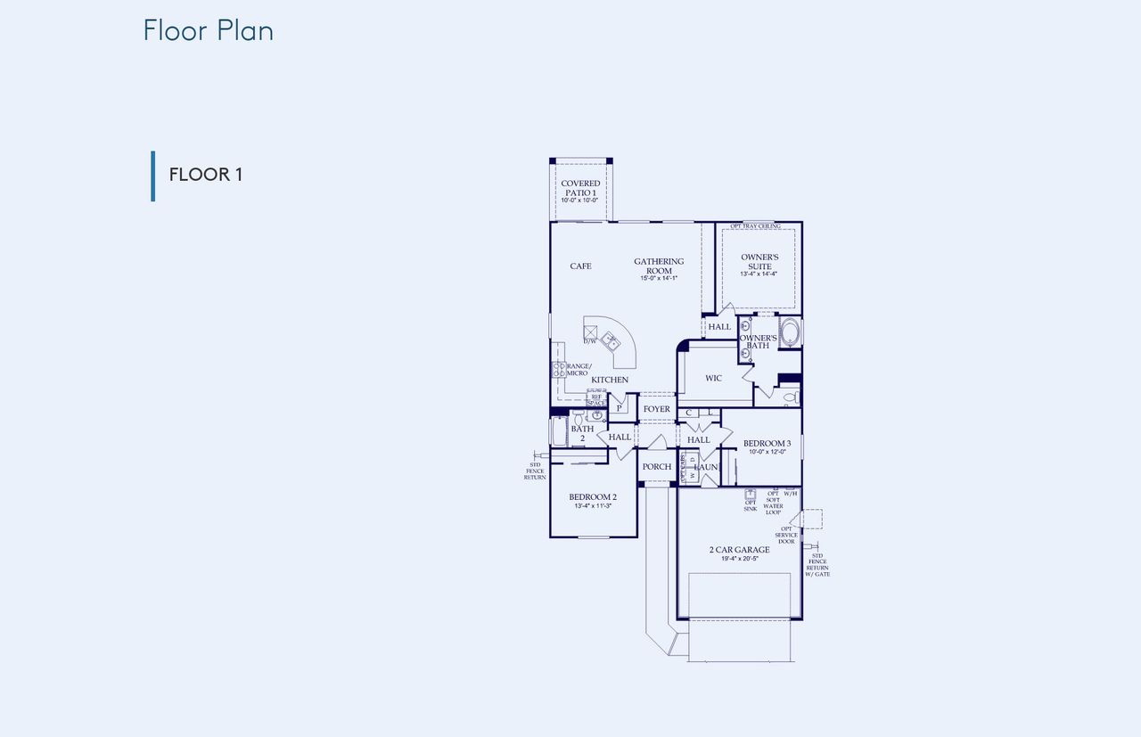 2D floor plan layout of this home in Parkside at Anthem at Merrill Ranch, Florence, AZ (Image 2).