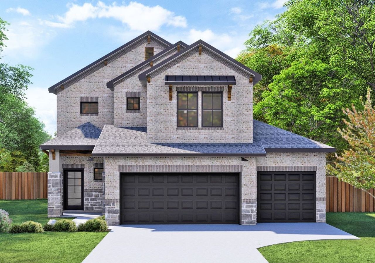 Representative exterior photo of a completed home built from the Laurel 2154HS3CG by Saratoga Homes in Creekhaven, Iowa Colony, TX (Image 2).