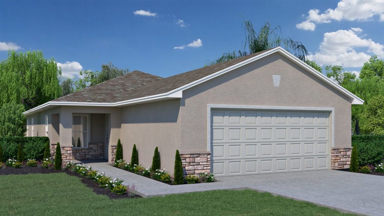 Representative exterior photo of a completed home built from the Sabal by Holiday Builders in Richmond Cove, Palm Bay, FL (Image 2).
