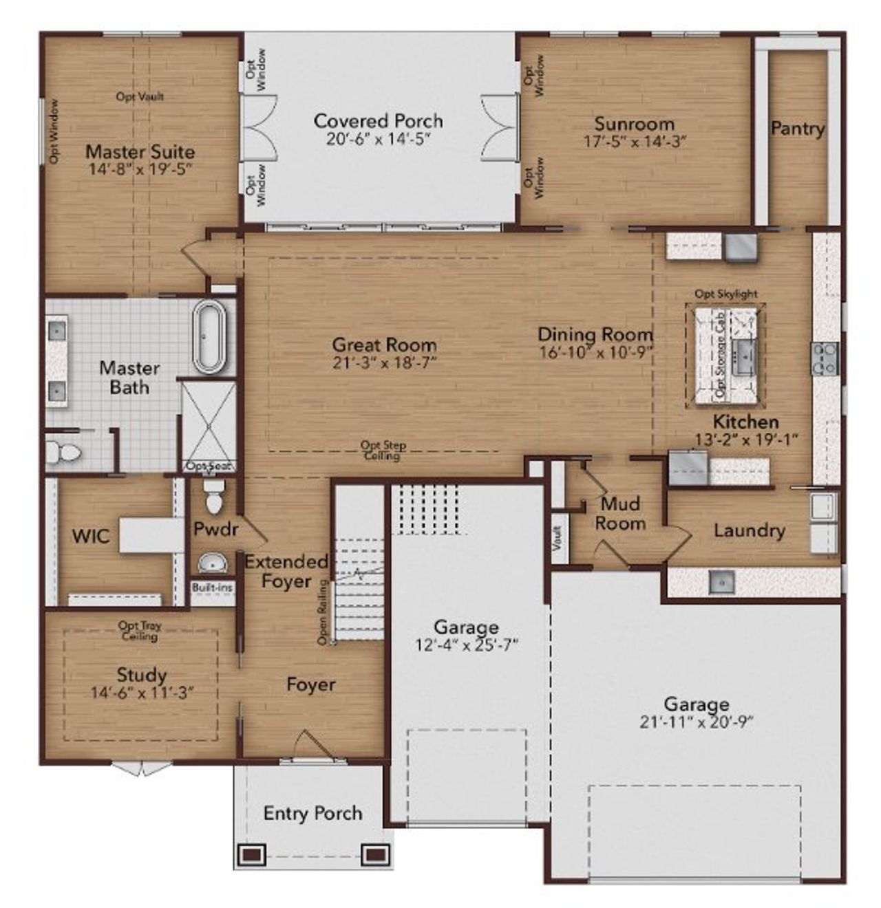 2D floor plan layout for the Carlisle II by GW Homes in Laureate Village, Newberry, FL (Image 2).
