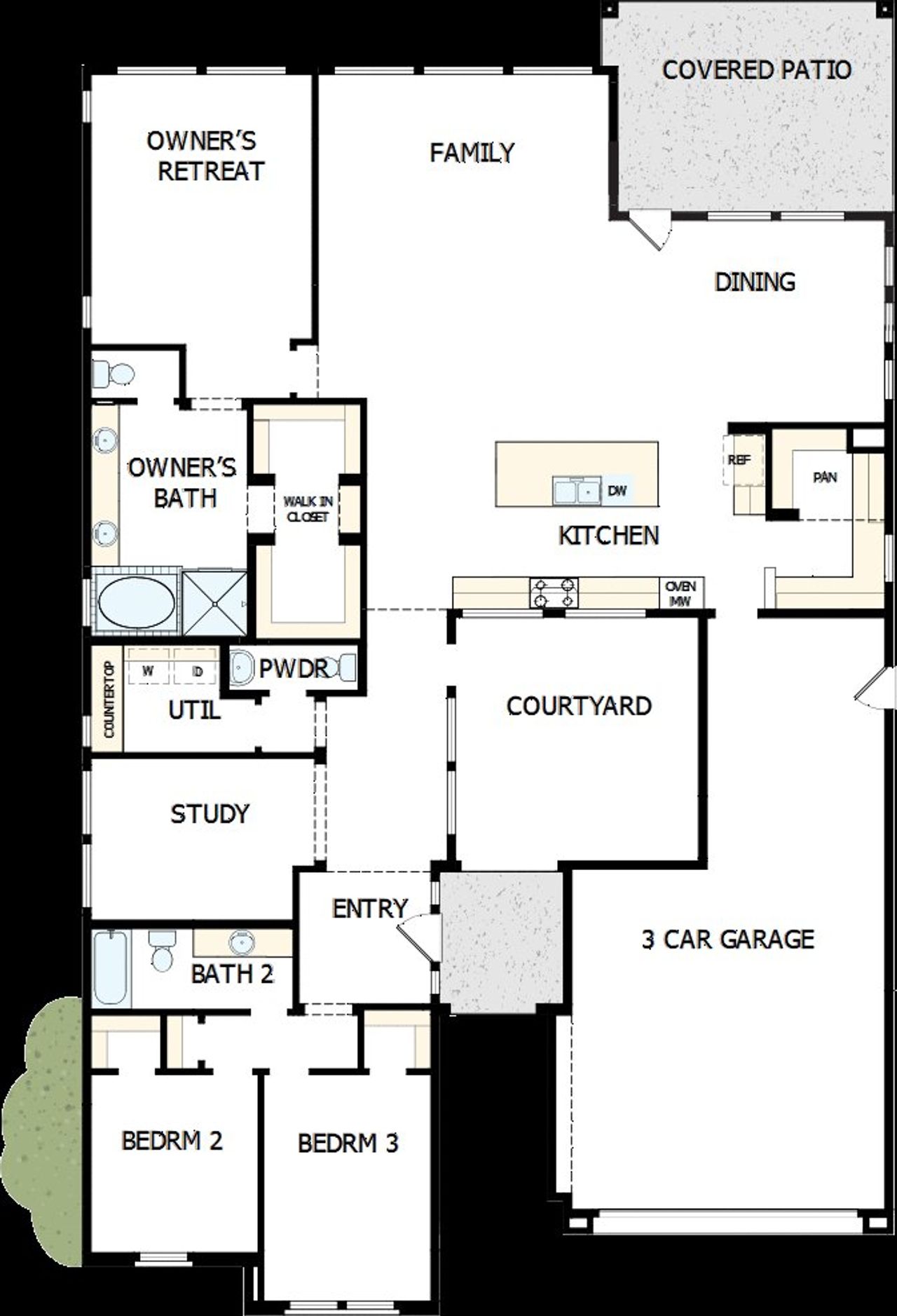 2D floor plan layout of this home in Overlook at Verrado Regent Hills, Buckeye, AZ (Image 2). 2D floor plan layout of this home in Overlook at Verrado Regent Hills, Buckeye, AZ (Image 2).