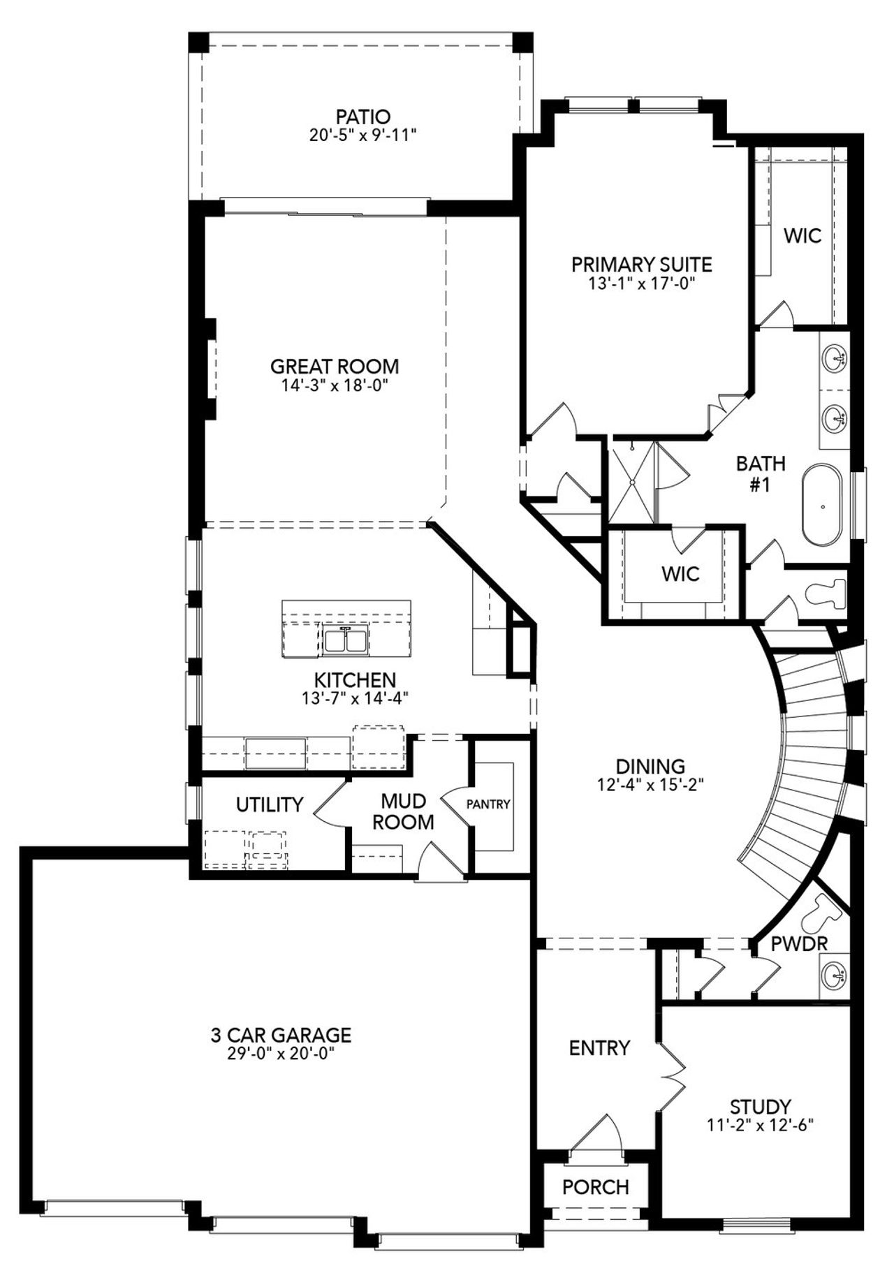 2D floor plan layout of this home in Rio Vista at Kelly Ranch, Aledo, TX (Image 2).