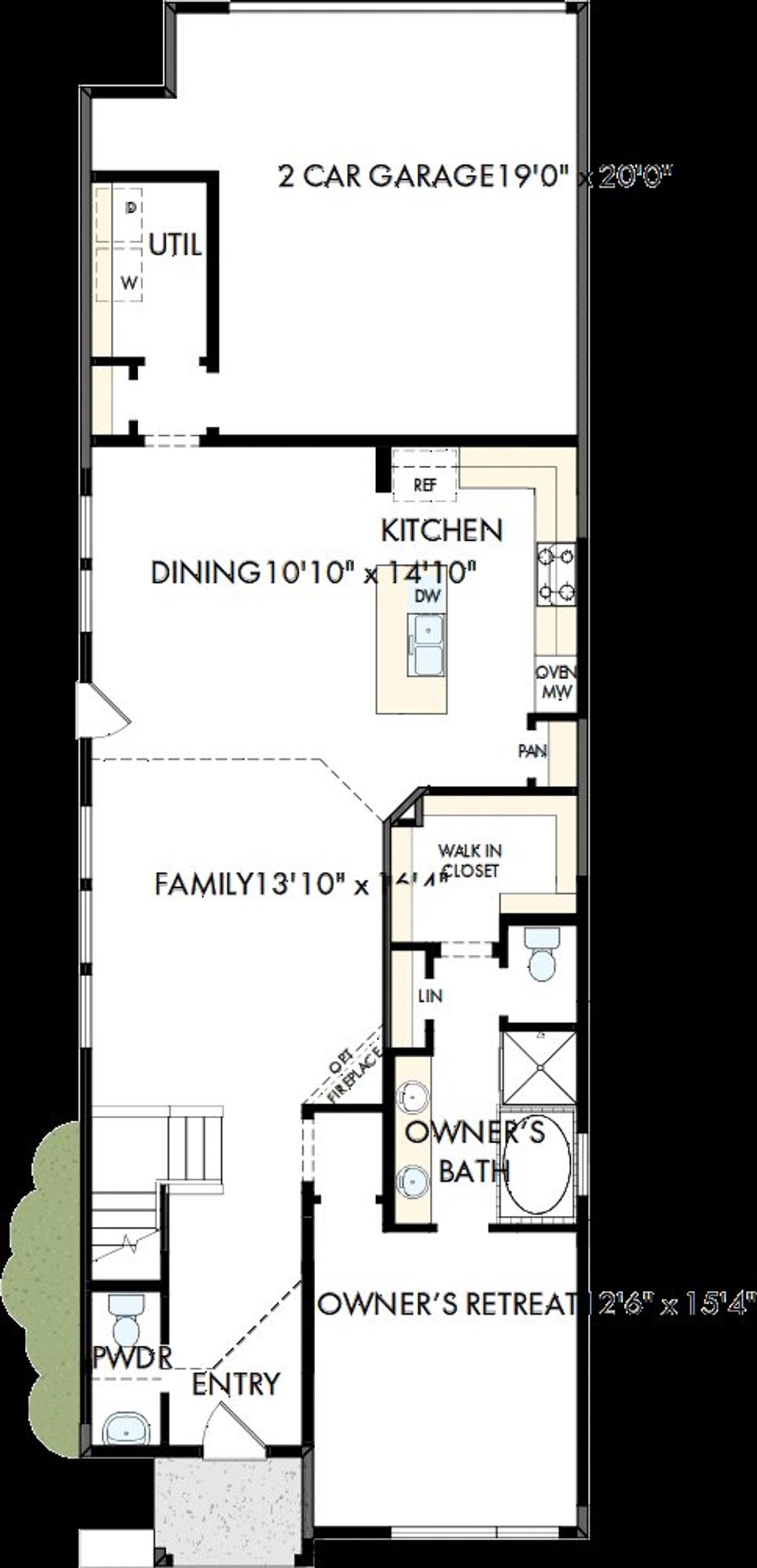 2D floor plan layout of this home in Solterra - Cottage Series, Mesquite, TX (Image 2).