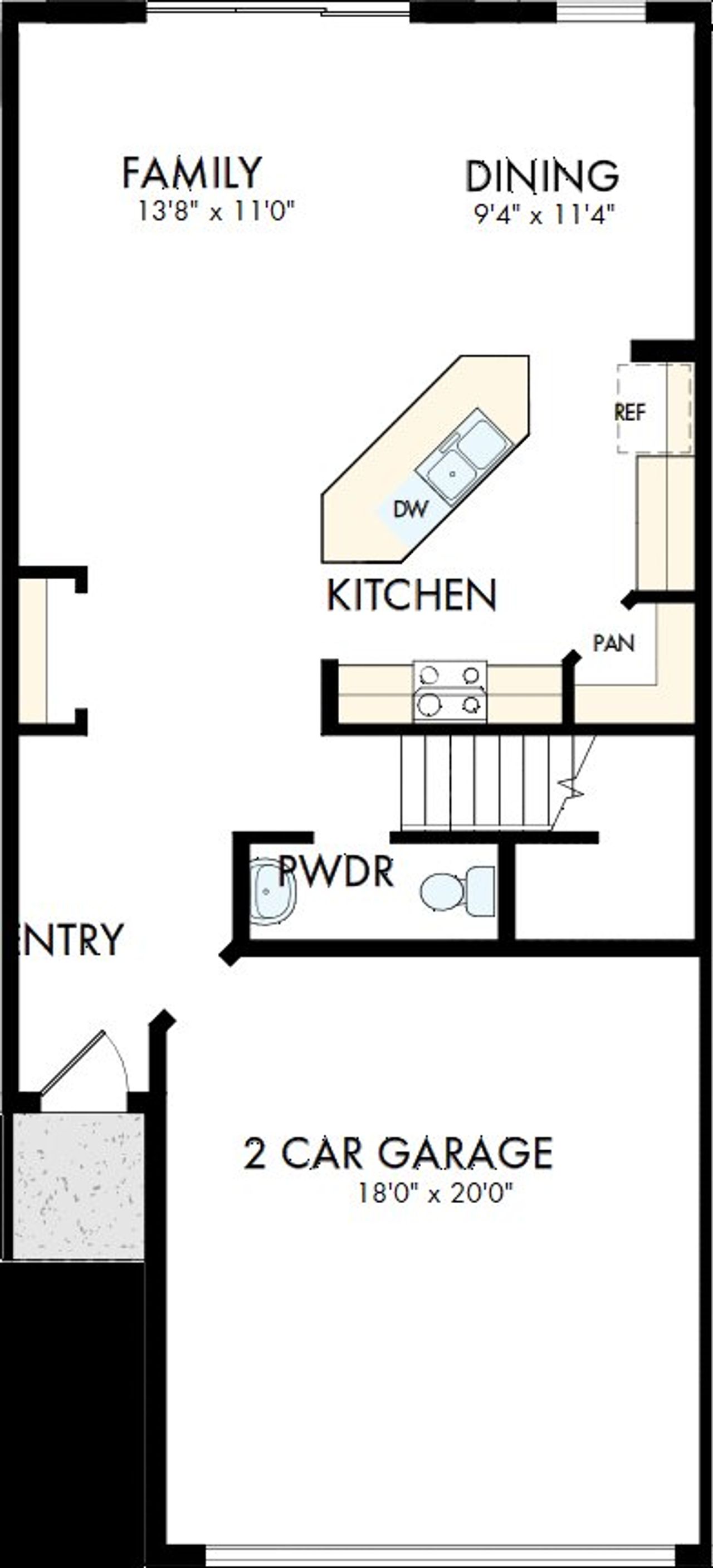 2D floor plan layout of this home in North River Ranch – Townhomes, Parrish, FL (Image 2).