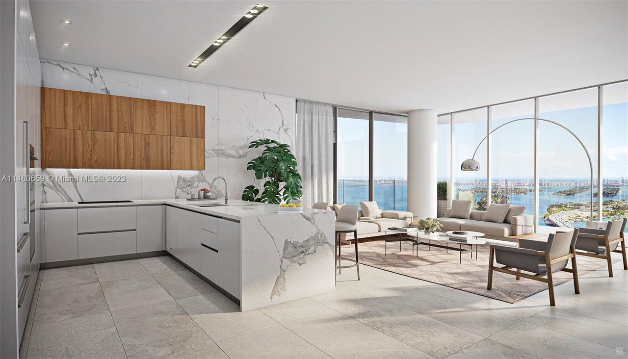 Furnished interior view inside a new home in Casa Bella Residences, Miami (Image 2).