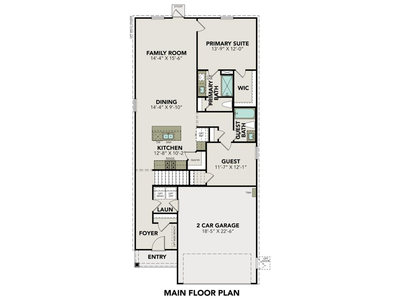 2D floor plan layout for the The San Marcos F by Davidson Homes LLC in Lakes at Black Oak, Magnolia, TX (Image 2).