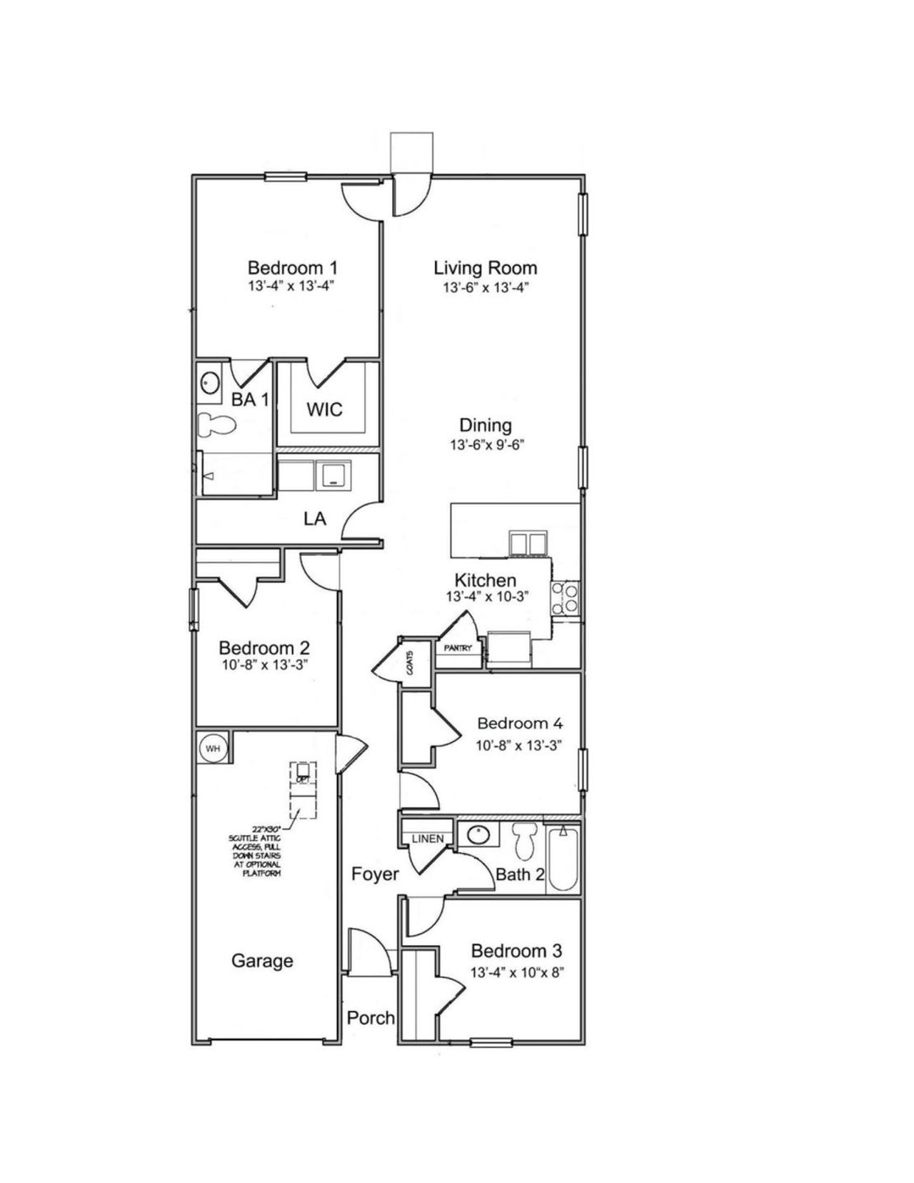 2D floor plan layout of this home in Pine Hills at Cane Bay, Summerville, SC (Image 2).