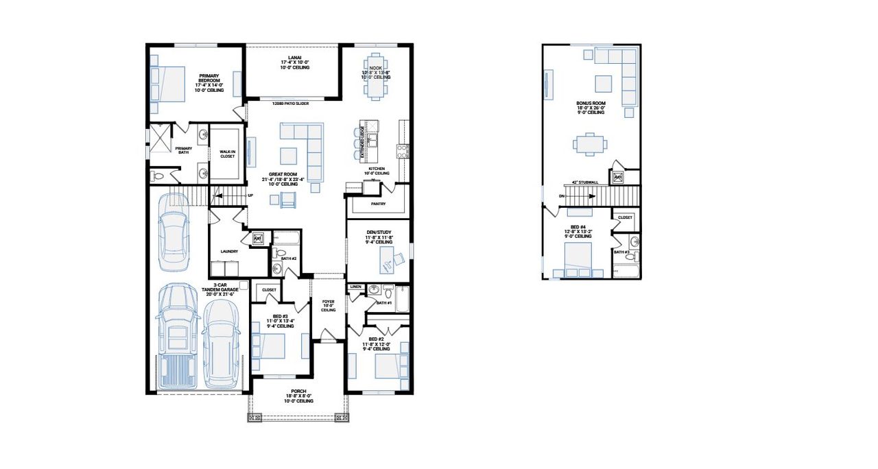 2D floor plan layout for the Seaside 2.0 by Cardel Homes in Seaflower, Bradenton, FL (Image 2). 2D floor plan layout for the Seaside 2.0 by Cardel Homes in Seaflower, Bradenton, FL (Image 2).