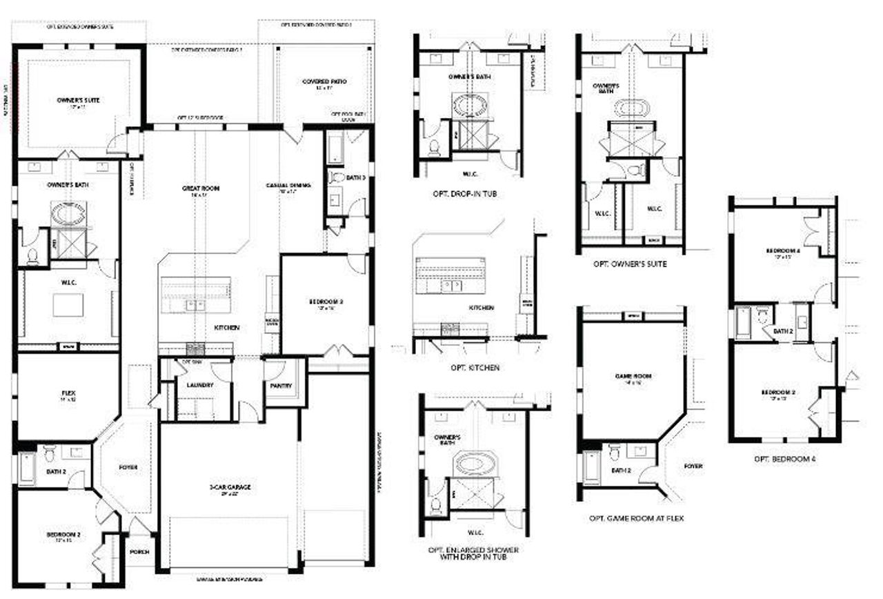 2D floor plan layout of this home in Retreat at San Gabriel, Georgetown, TX (Image 2).