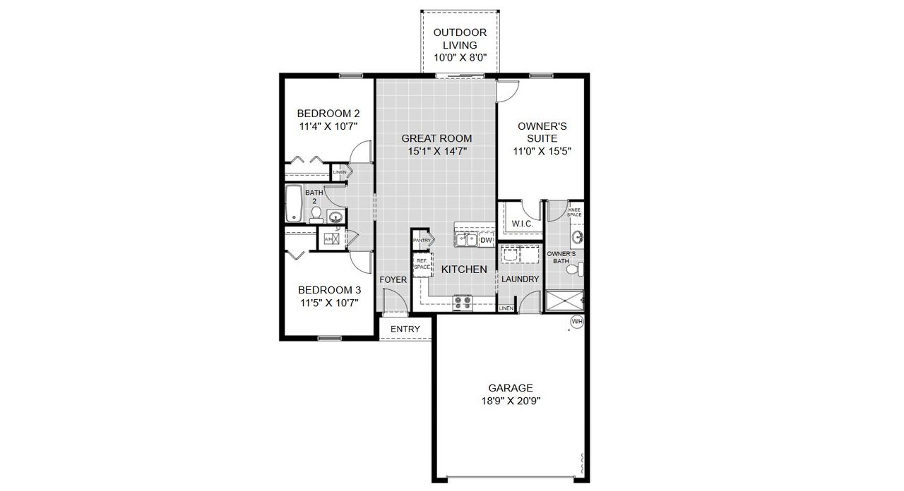 2D floor plan layout of this home in Citrus Ridge, Lake Wales, FL (Image 2).