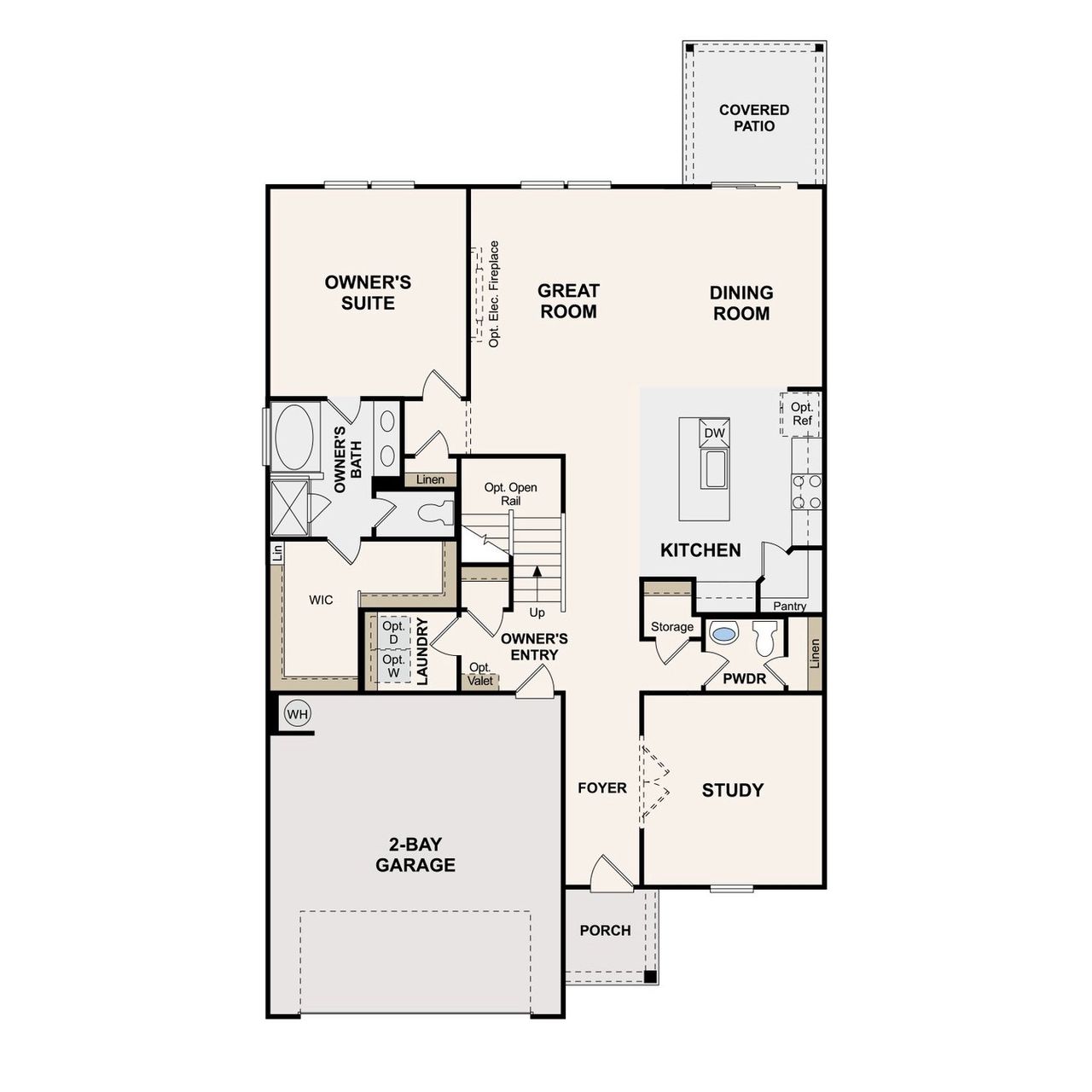 2D floor plan layout of this home in Barton Hills, Spring Hill, TN (Image 2).