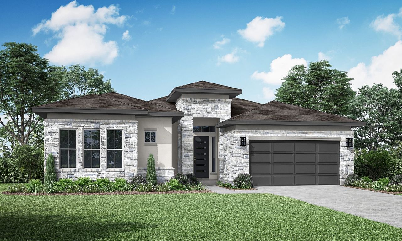 Representative exterior photo of a completed home built from the Emilia by Sitterle Homes in Audubon 60’s, Magnolia, TX (Image 2). Representative exterior photo of a completed home built from the Emilia by Sitterle Homes in Audubon 60’s, Magnolia, TX (Image 2).