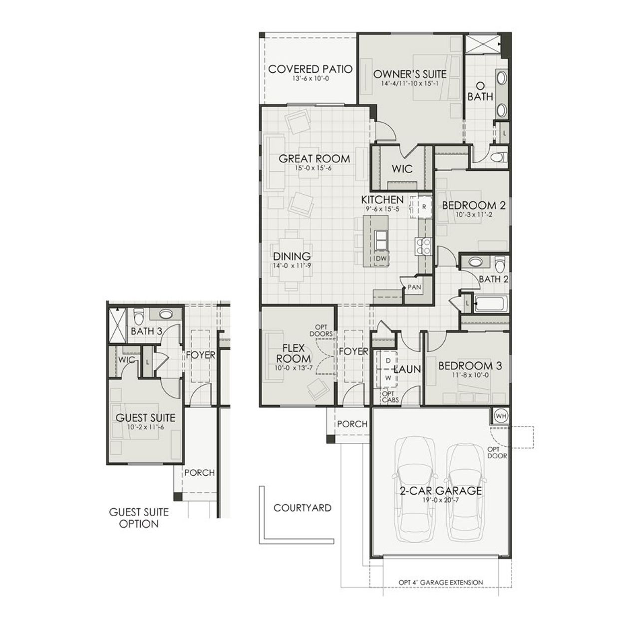 2D floor plan layout for the Plan 1685 by Homes by Towne in Laveen Vistas III, Laveen, AZ (Image 2).