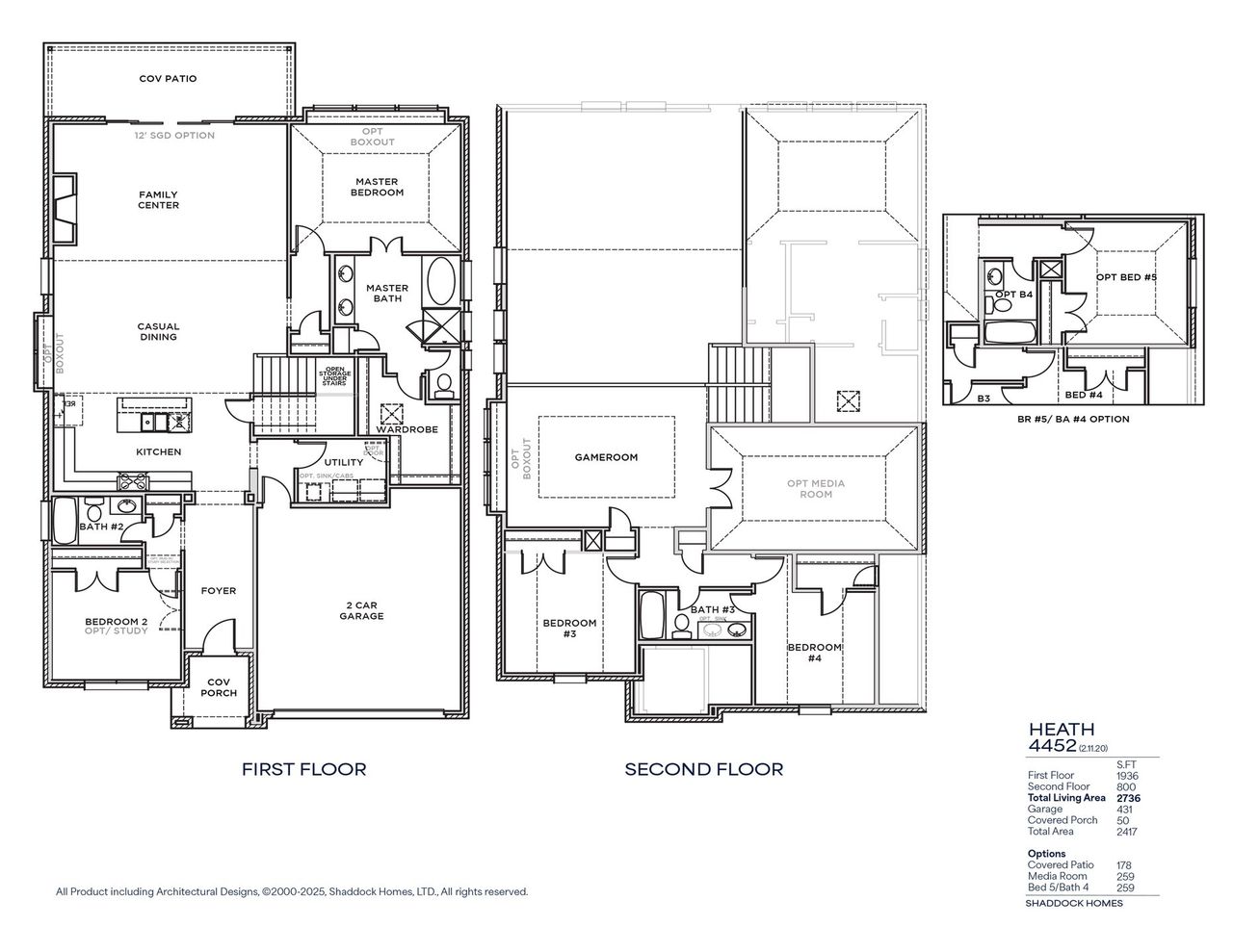 2D floor plan layout of this home in Brookhollow West, Prosper, TX (Image 2).