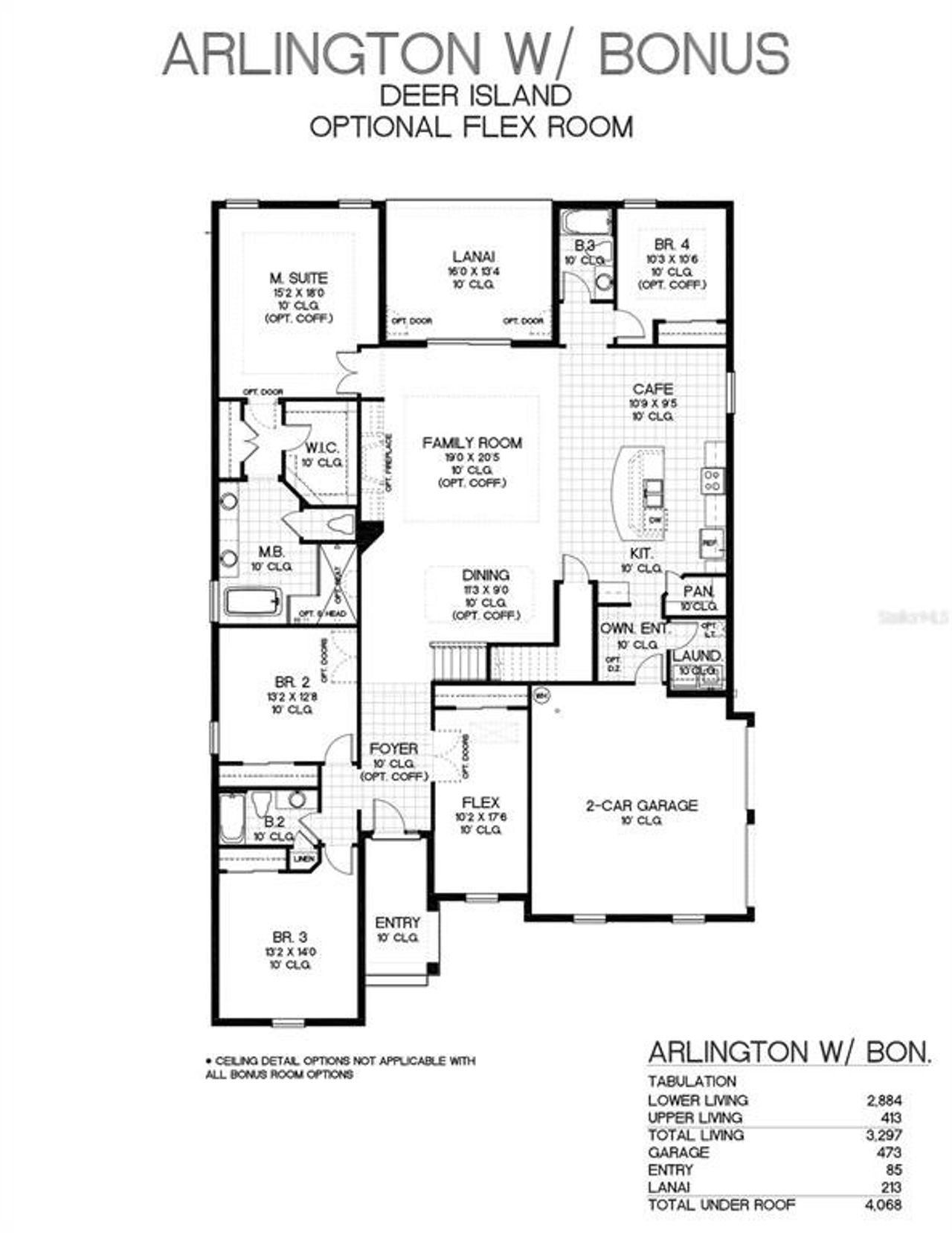 2D floor plan layout of this home in Palms at Windermere, Windermere, FL (Image 2).